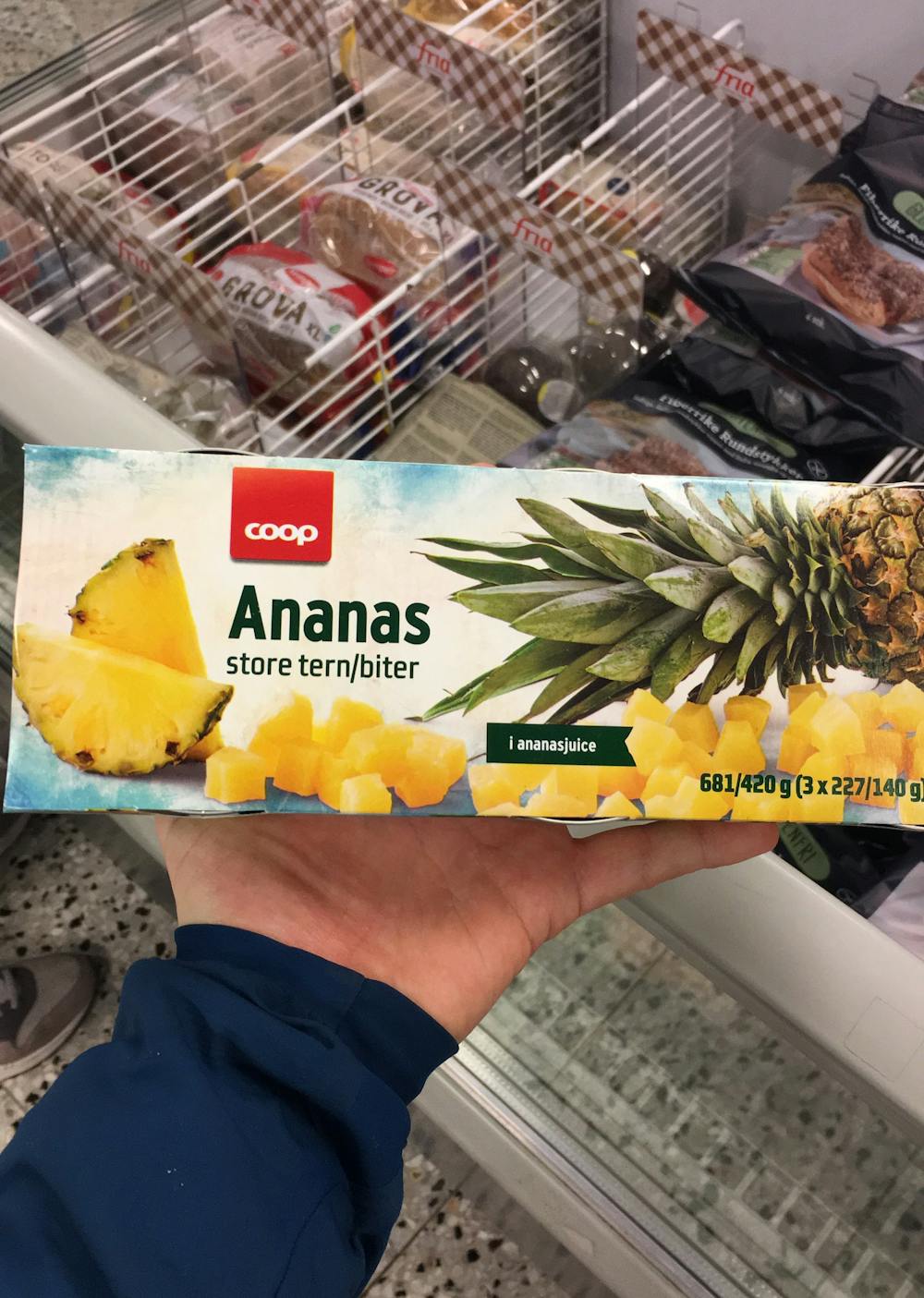 Ananas, i ananasjuice, Coop