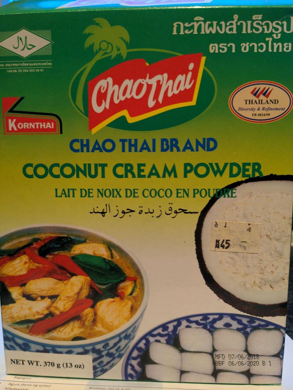 Coconut cream powder, Chao Thai