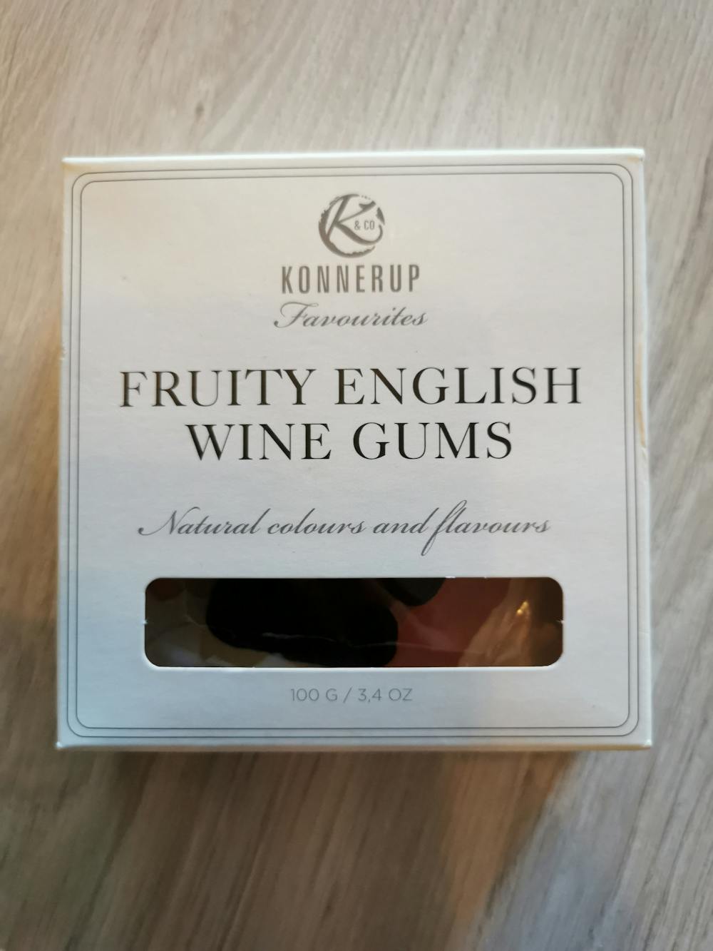 Fruity English wine gums, Konnerup
