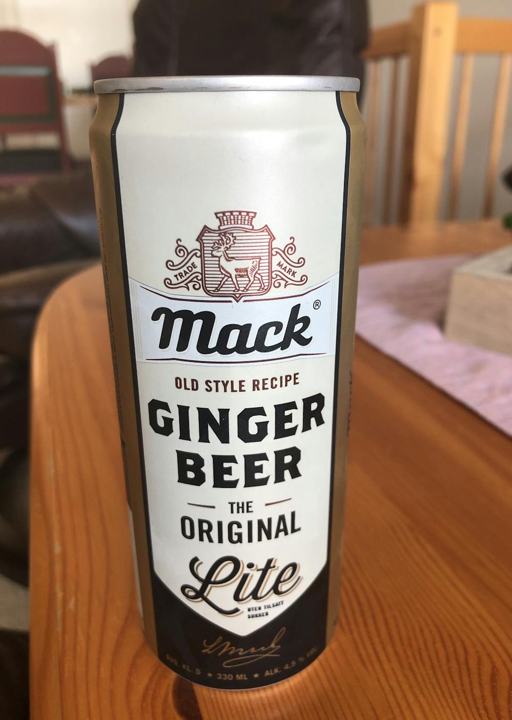 Ginger beer, lite, Mack