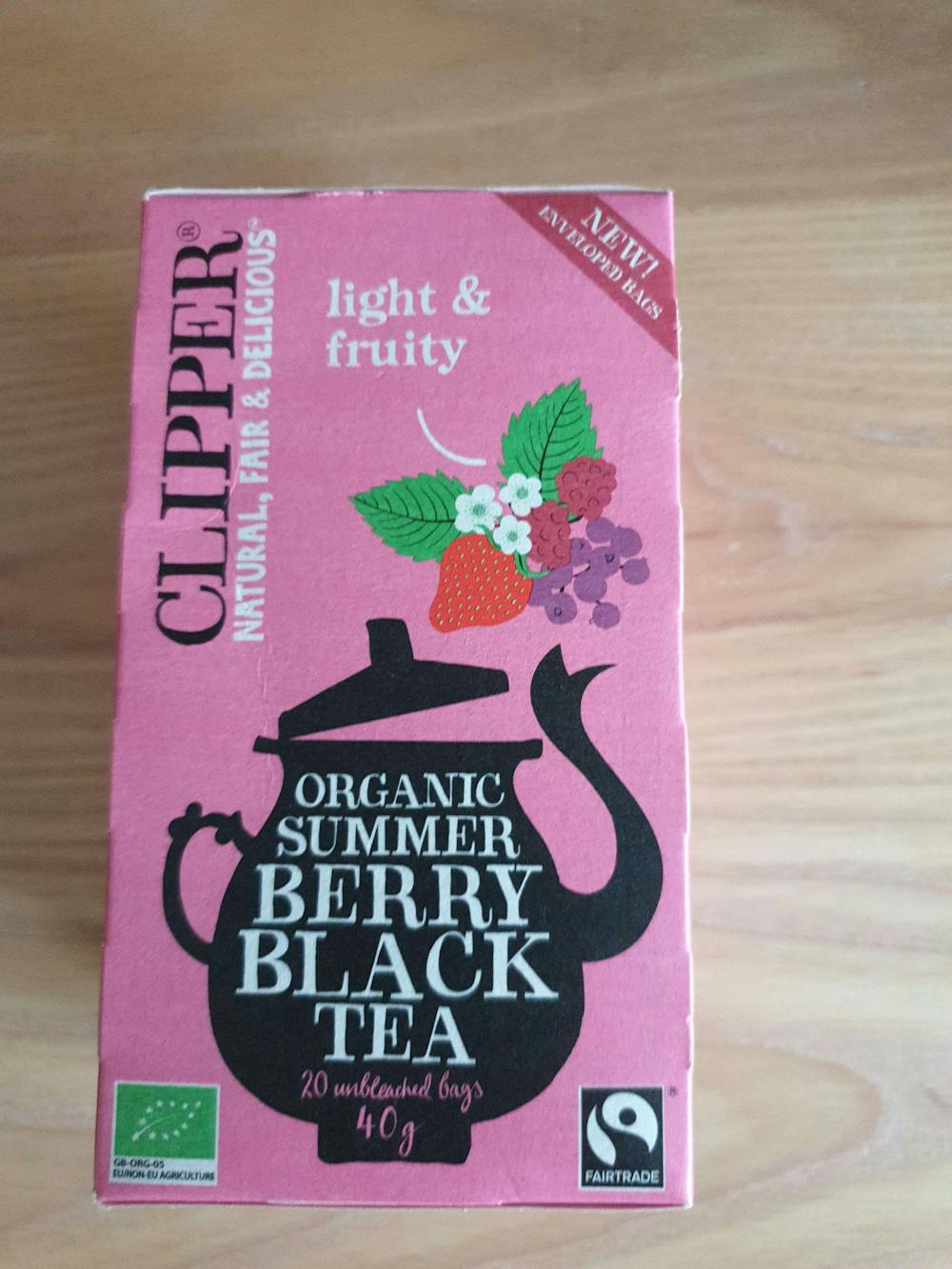 Organic summer berry black tea, Clipper