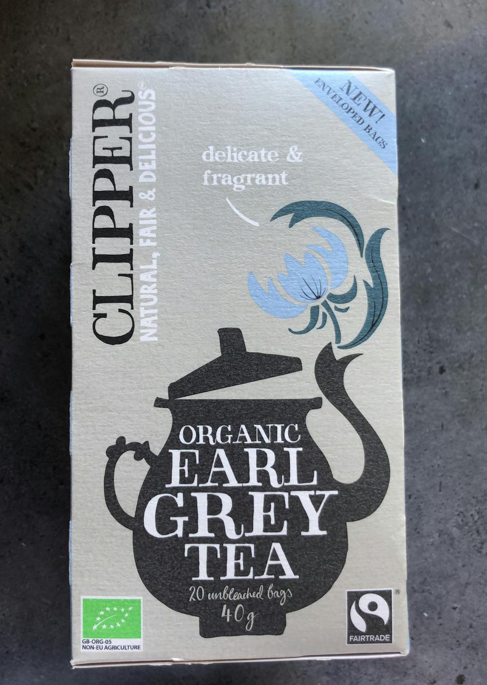 Organic early gray tea , Clipper