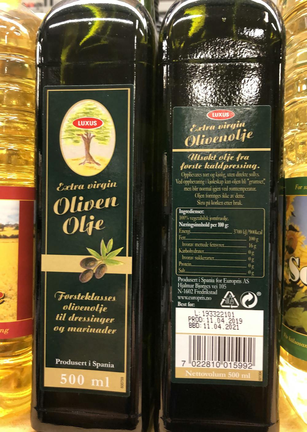 Extra virgin Olivenolje, Luxus