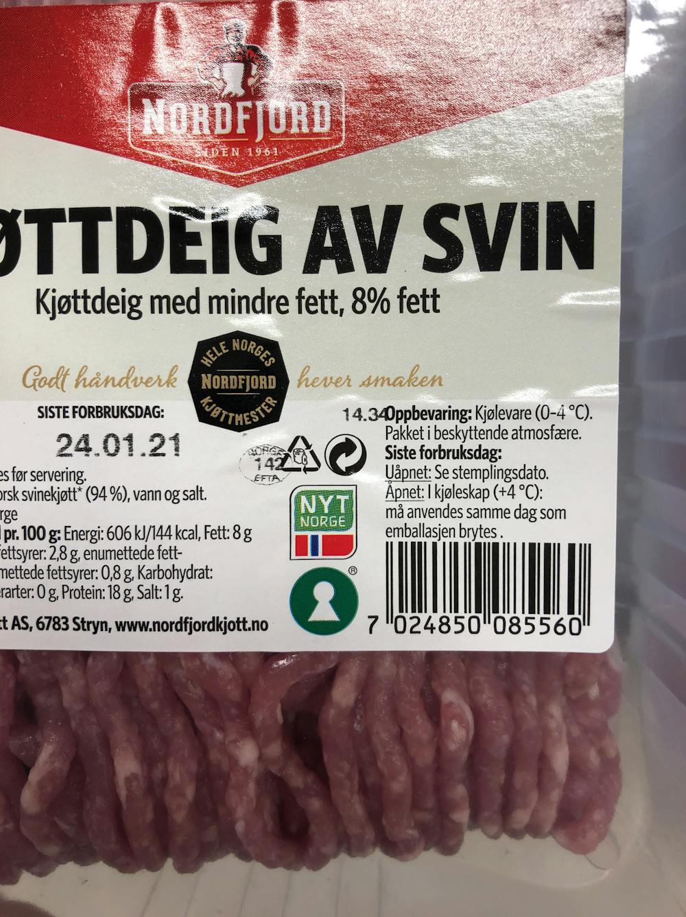 Kjøttdeig av svin, Nordfjord