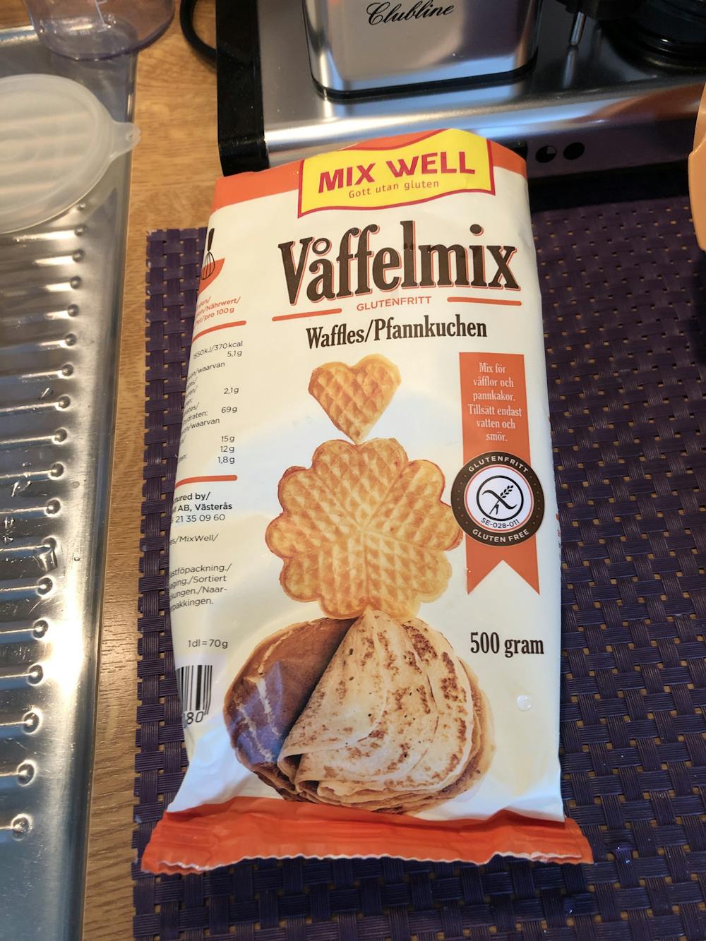 Våffelmix, Mix well